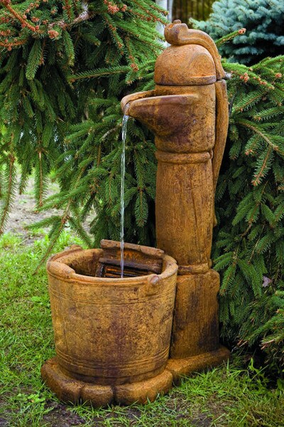 Country Pitcher Pump Spill Fountain Concrete